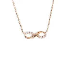 Ready Made | Brittany Kylie Infinity Shaped Lab Grown Diamond Necklace in 18K Rose Gold