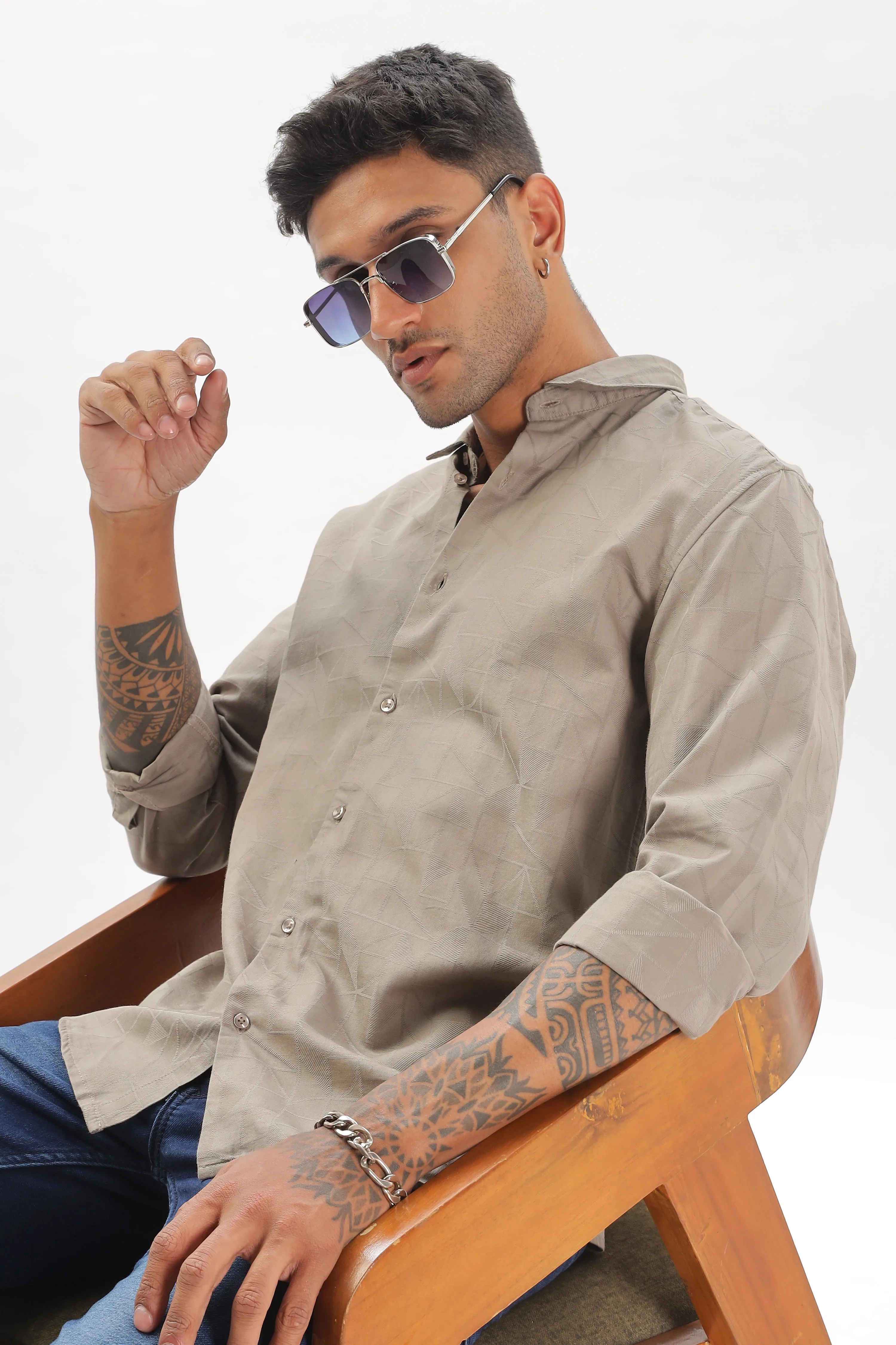 Sandal Textured Party Wear Shirt