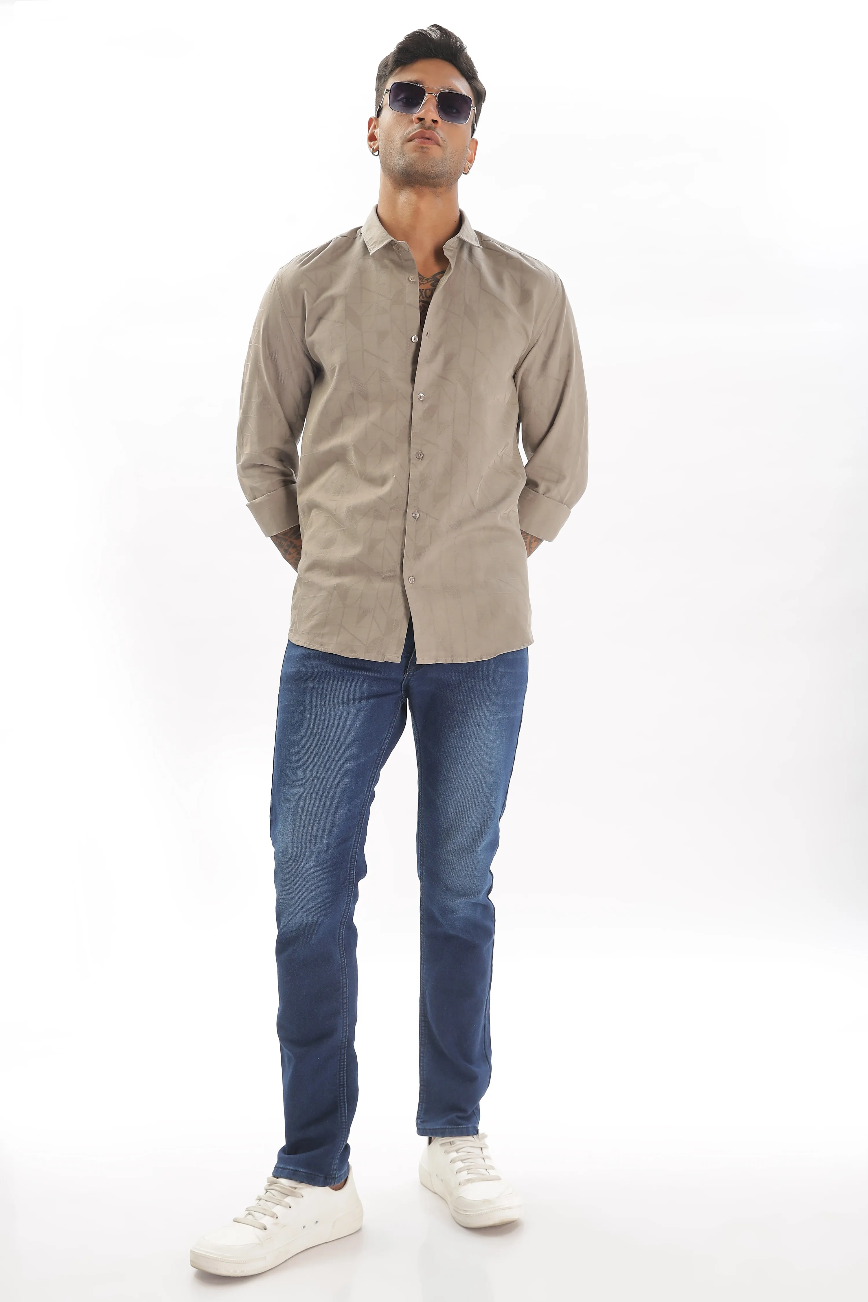 Sandal Textured Party Wear Shirt