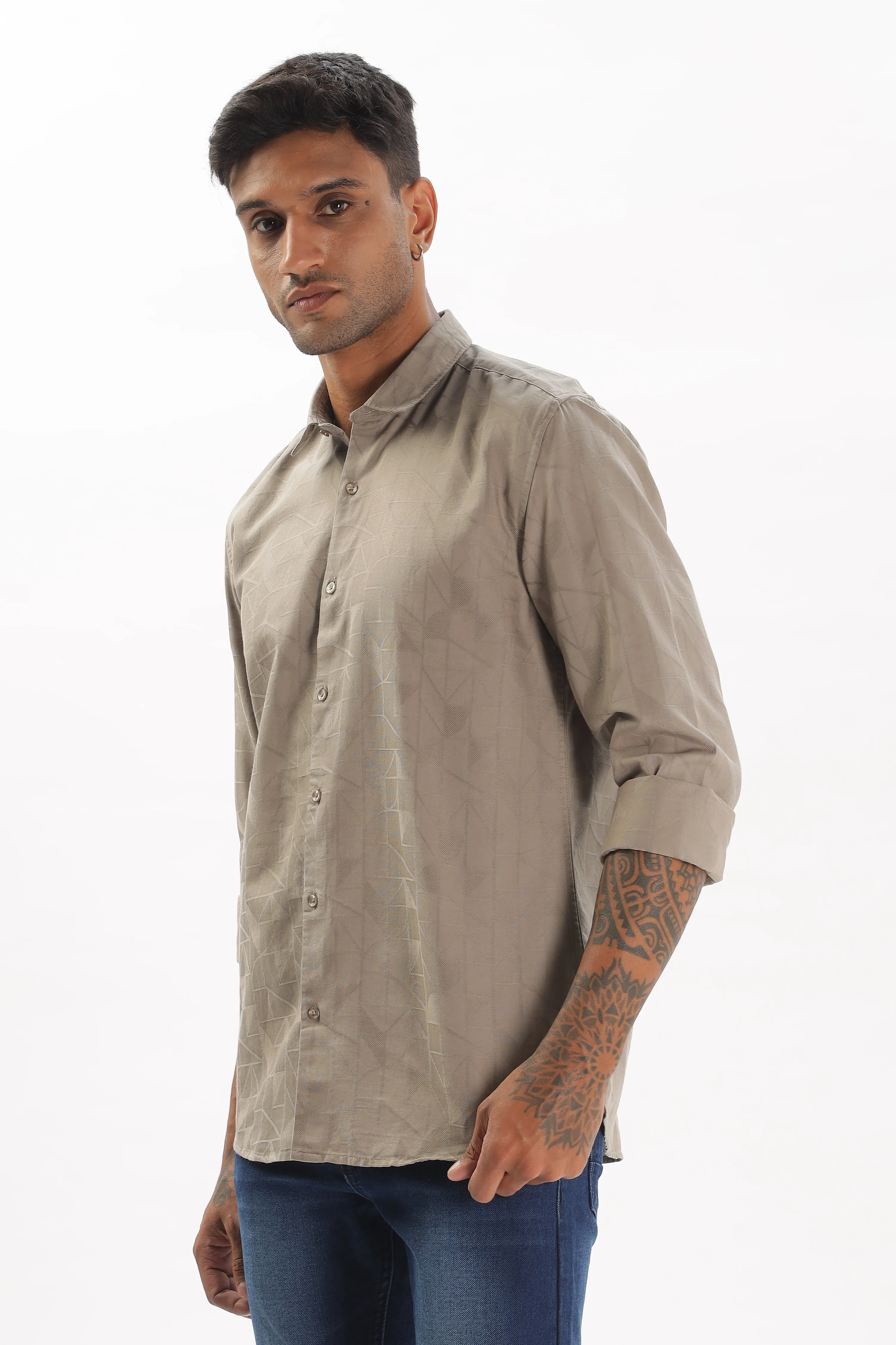 Sandal Textured Party Wear Shirt