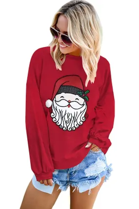 Santa Face Long Sleeved Christmas Jumper