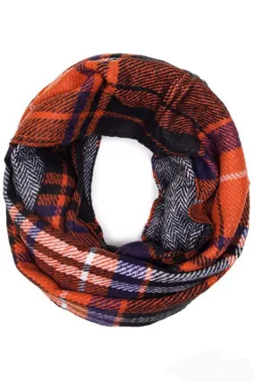 Soft Classic Checkered Plaid Infinity Loop Scarf