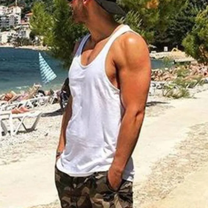 Solid Color Beach Vacation Fitness Casual Fashion Vest Men