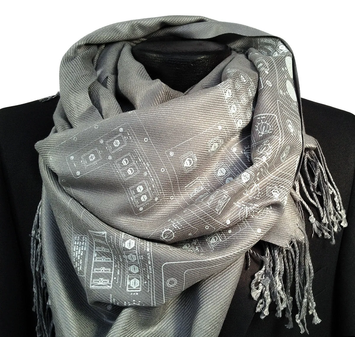 Space Shuttle Controls Pashmina Scarf.