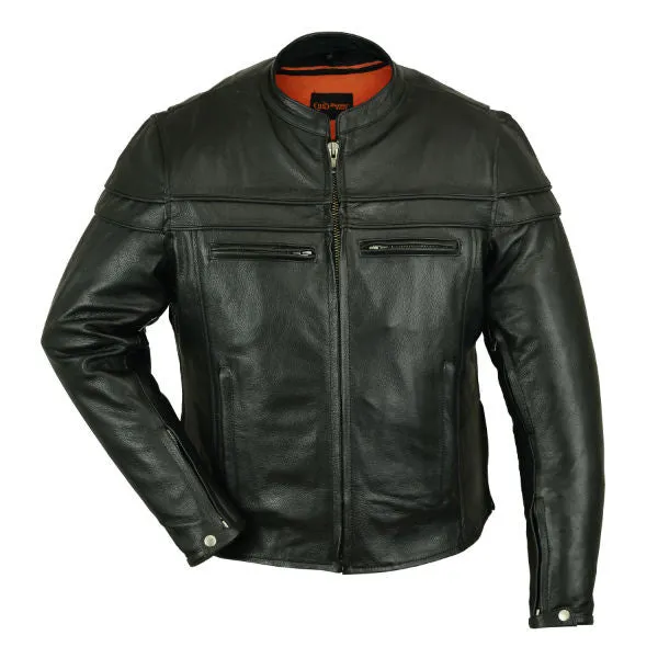 Sporty Leather Jacket Mens