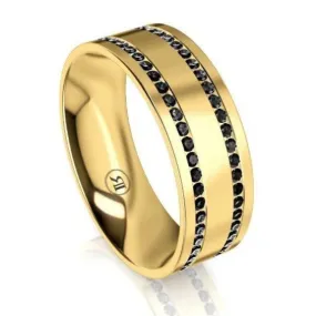 The Archibald Black Diamond Mens Wedding Ring