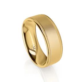 The Arthur Yellow Gold Milgrain Wedding Ring