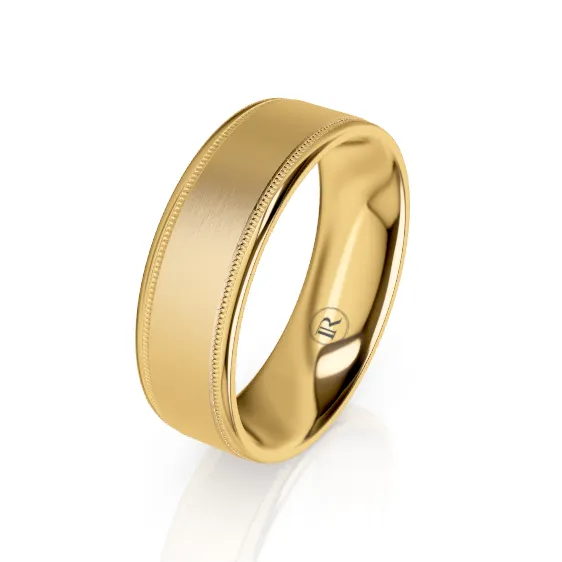 The Arthur Yellow Gold Milgrain Wedding Ring