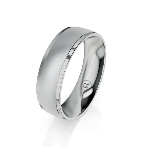 The Dunkirk White Gold Bevelled Wedding Ring