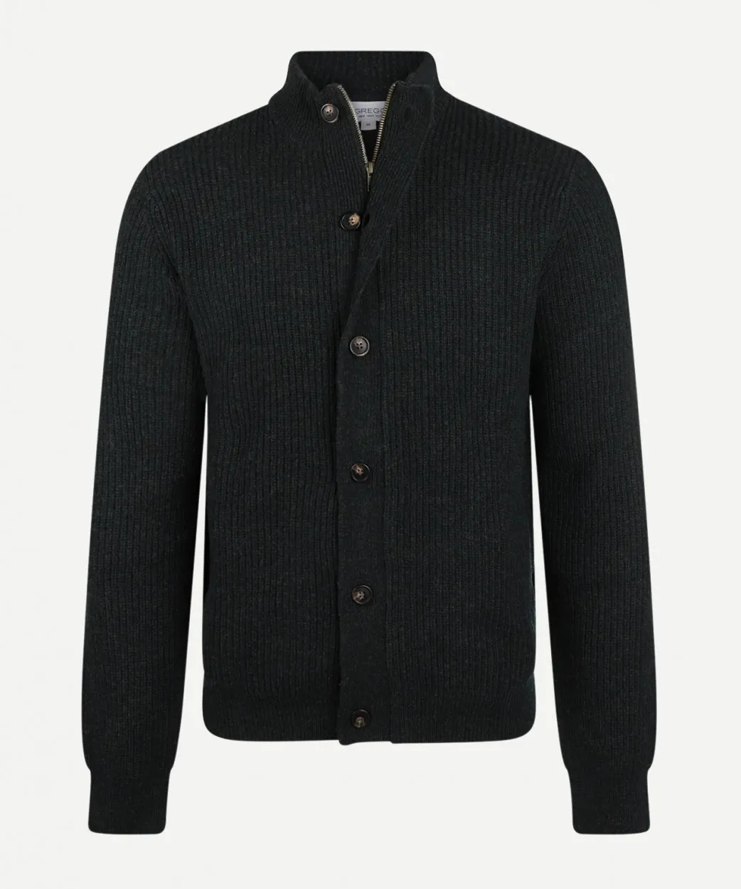 Vest met rits en knopen | Pine Green