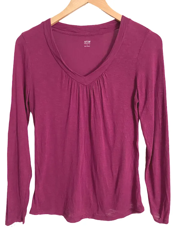 Warm Autumn Plum V-Neck Tee