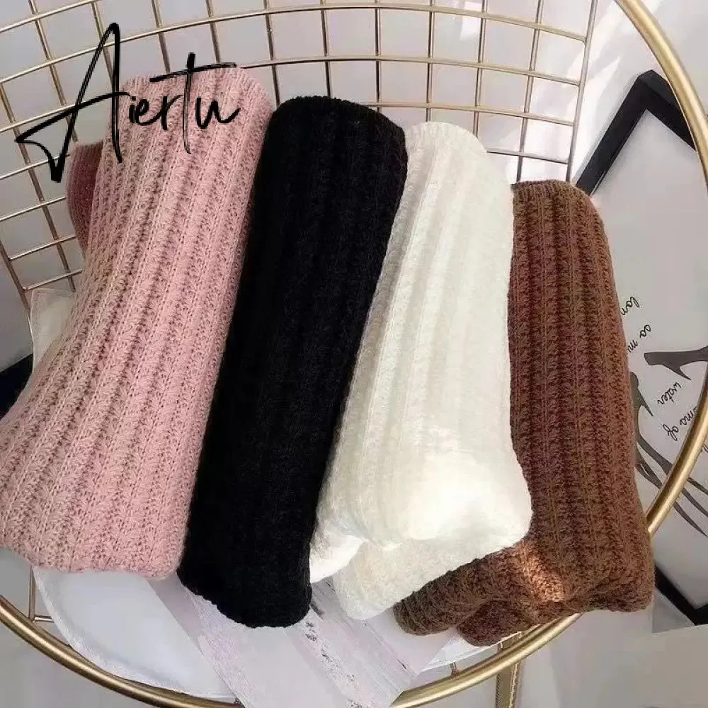 Winter Warm Knitted Scarves  Long Size Thickened Women Scarf Korean Casual Outdoors Thermal Men's Black Scarf Christmas Gifts