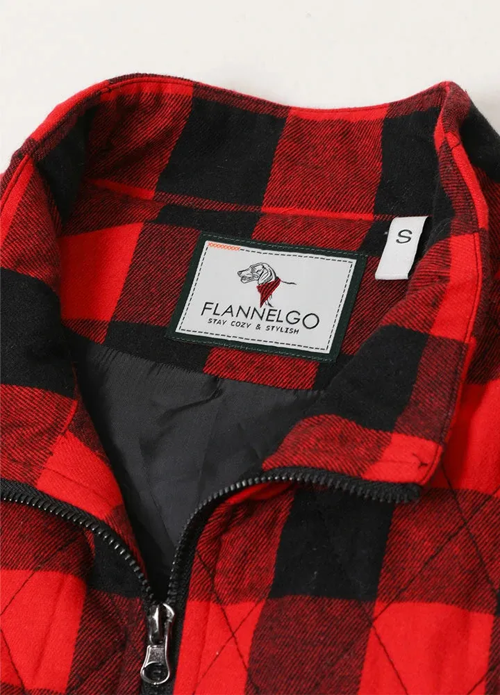 Women's Quilted Plaid Flannel Vest